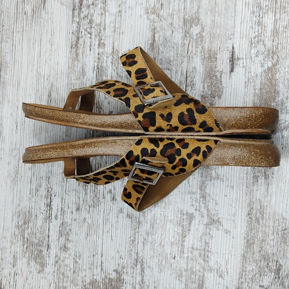 🟥Yokono Leopard Calf Hair Ibiza Thong Cork Sandal - Picture 12 of 16
